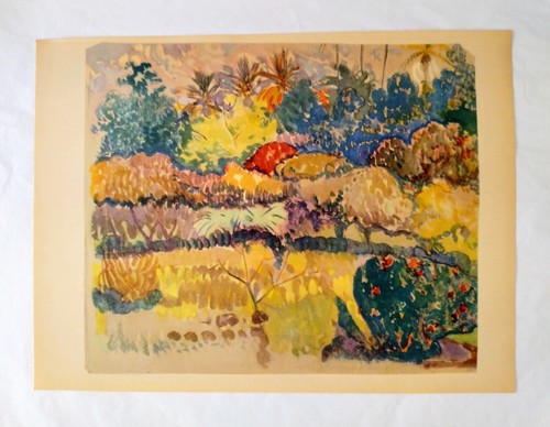GAUGUIN Vintage Print after Tahitian Landscape circa 1890's #UniqueGift Rare Art - Picture 3 of 3
