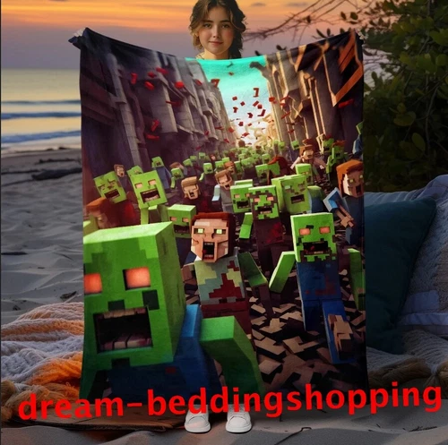 Minecraft Creeper Fleecedecke Überwurf Schlafsofa warm weich Decke Flanell Geschenk - Bild 67 von 74