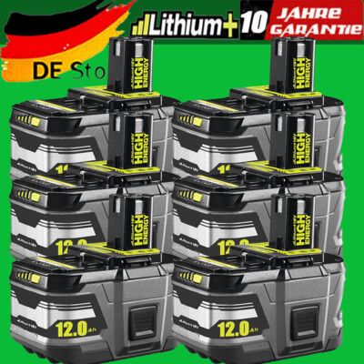 6X Für Ryobi Akku 18V 12,0AH Lithium One Plus RB18L50 P108 RB18L40 Original P104