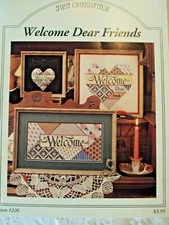 Just Cross Stitch Welcome Dear Friends 226 Samplers 3 Designs Booklet