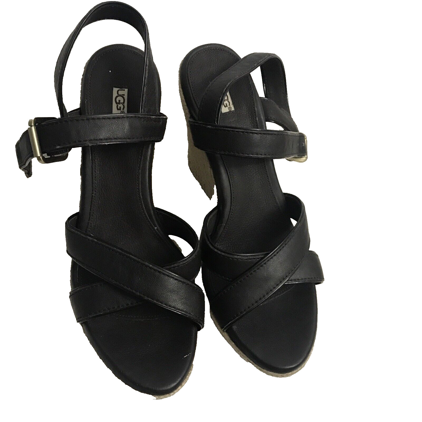 UGG JACKILYN JAVA LEATHER STRAPPY WEDGE SANDALS H… - image 1