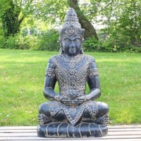 Buddha Statue Sitzend Figur Skulptur Asien Deko Grc Beton Gartenfigur 102 Cm