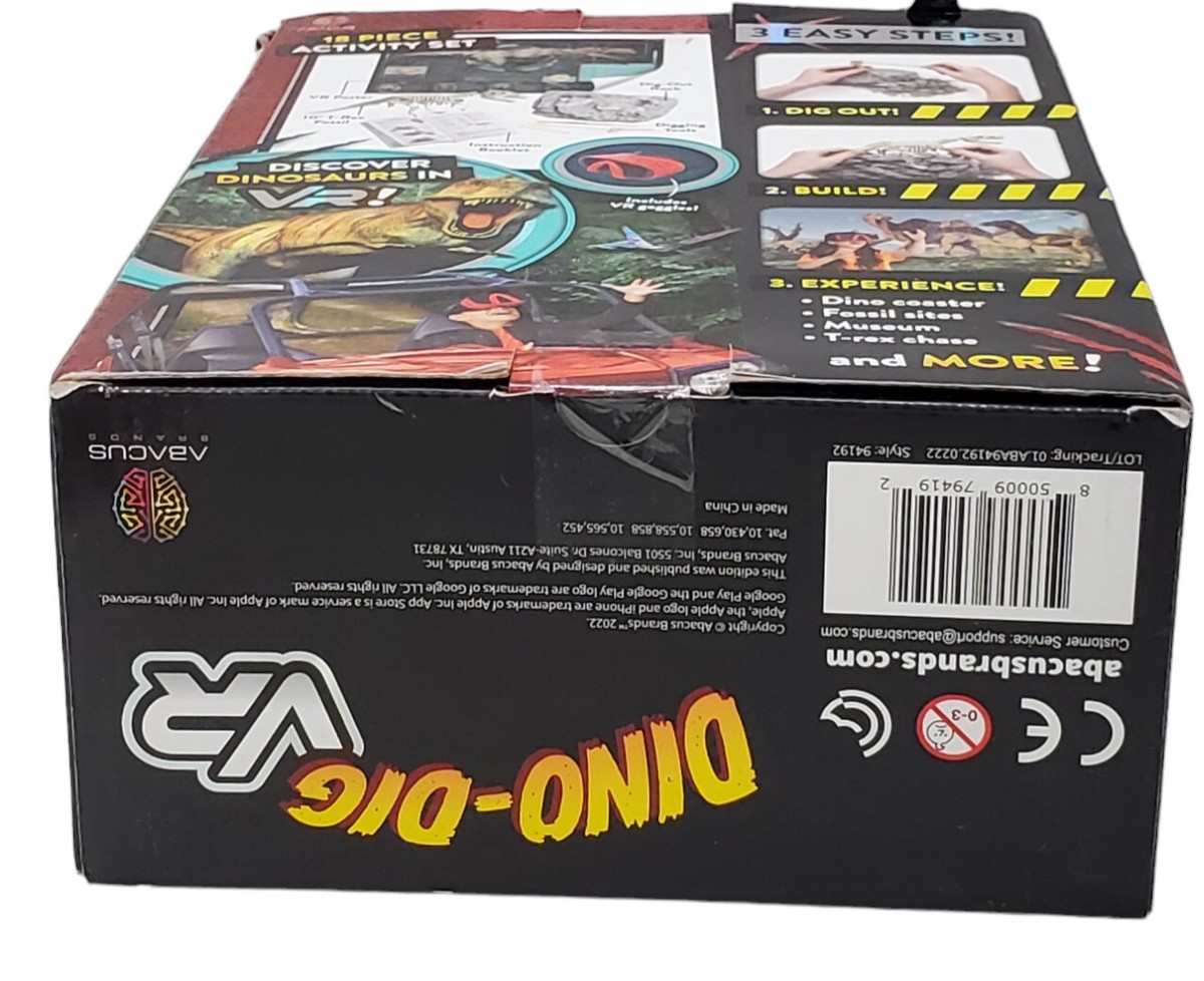 Abacus Brands Dino Dig VR Virtual Reality Science Kit Rock And