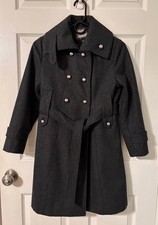 Rothschild Girls Black Wool Blend Peacoat 12