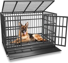 Heavy Duty Indestructible and Escape-Proof Dog Crate Cage Kennel for Large Dogs