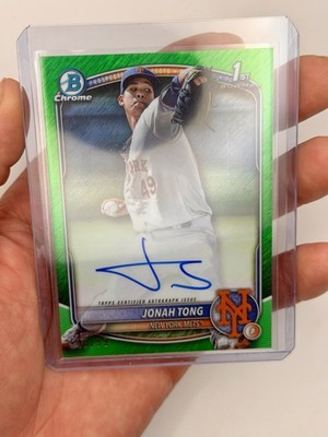 2025 Bowman Chrome Jonah Tong Auto Green Shimmer 1st Bowman # /99 CPA-JTO