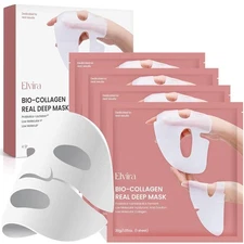 Elvira Bio-Collagen Face Mask - Deep Hydrating Overnight Face Mask, Korean Skinc