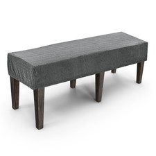 Waterproof Stretch Bench Seat Cover, 47 - 59" Bench Cushion Covers Dark Gray