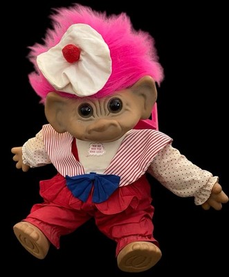 Vintage  Large Uneeda Troll Blue Hair & Hat Doll 20'' Offers Welcome