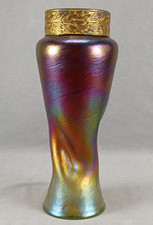 Bohemian Rindskopf Art Nouveau Pepita Gilt Metal Mounted Vase C. 1900