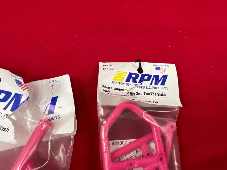 RPM TRAXXAS SLASH 2WD FRONT + REAR PINK BUMPERS BUMPER 80957 81007 XL5 VXL  - Image 3 of 3
