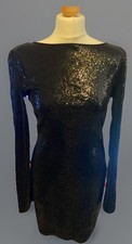 Vintage Warehouse Little Black Dress Covered In Sequins Size 12 NWT Of £90 Xmas
