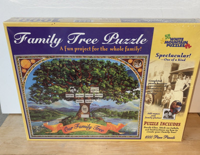 NEW White Mountain 1000 Pc FAMILY TREE Puzzle Add Names & Photos. Very nice.
