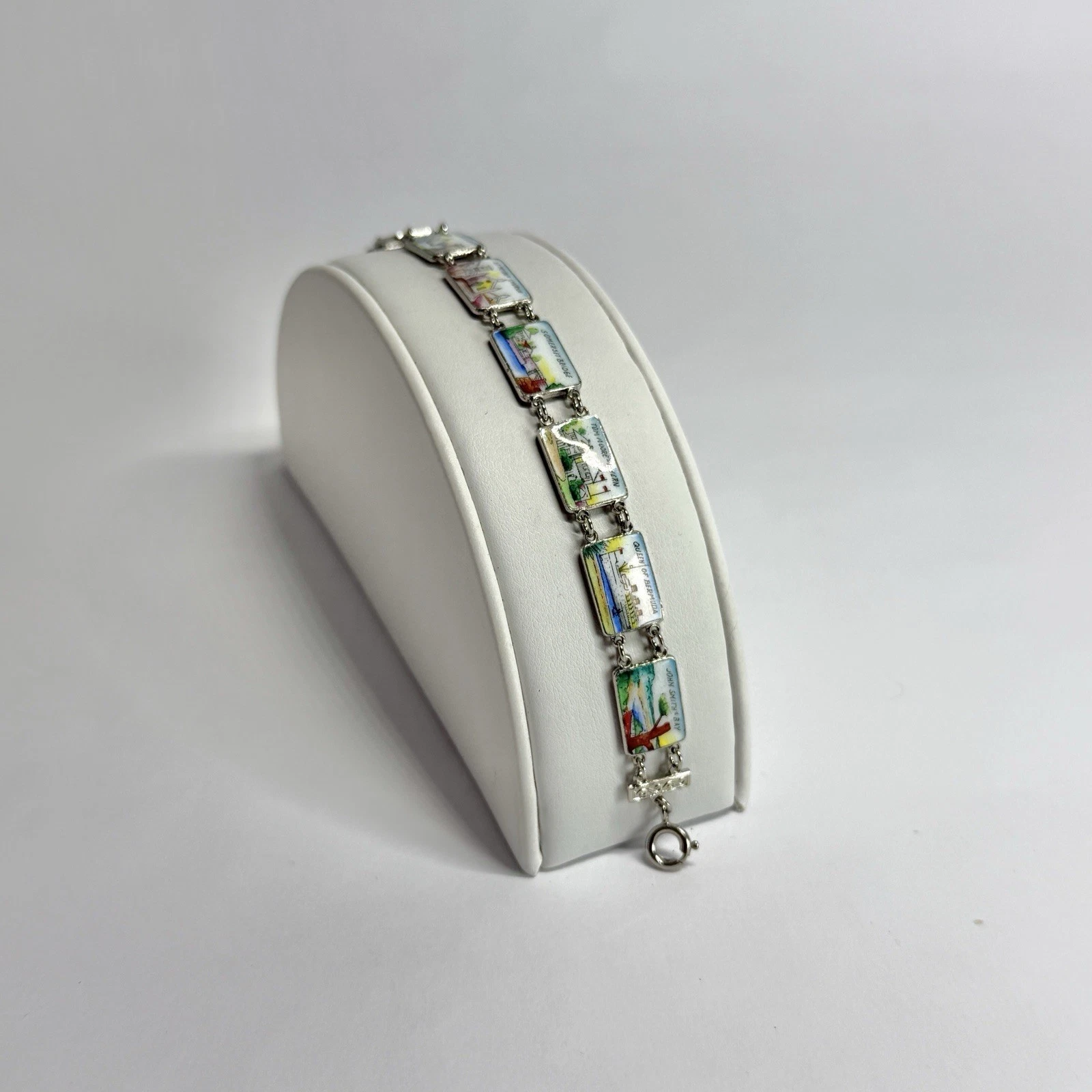 Elegant Bermuda Charms Souvenir Silver Tone Vintage Bracelet Jewelry Br226