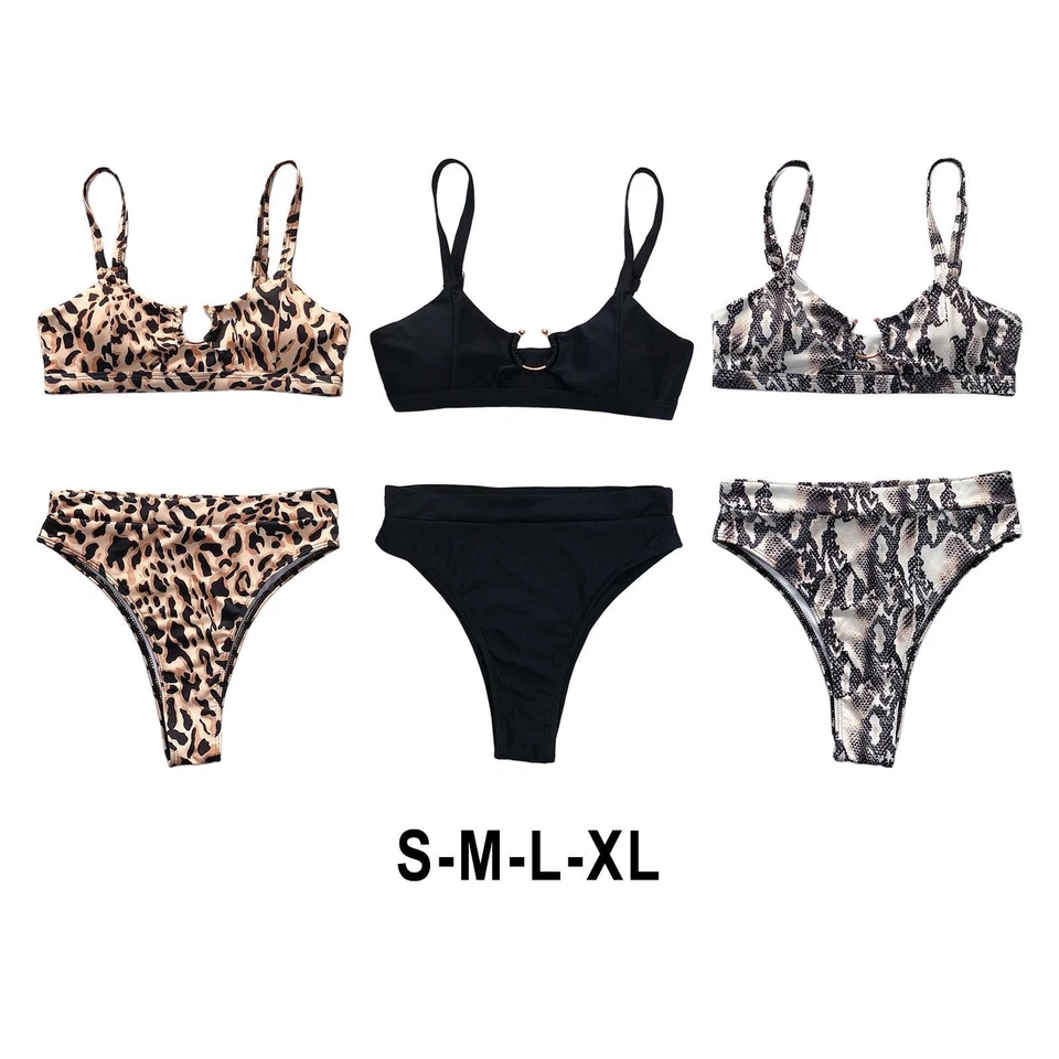 Sexy Bikini Ensemble Deux Pièces Maillot de Bain De Mode Bretelles Taille Haute - Photo 1/1