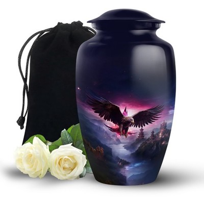 Eagle Flying Decorative Urn for Human Ashes Adult Male & Female, (10 Inch)