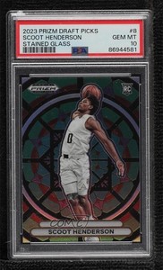 2023 Prizm Draft Picks Stained Glass Scoot Henderson #8 PSA 10 GEM MT Rookie RC