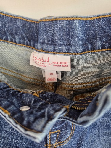 Isabel Maternity by Ingrid & Isabel Women's Jean Shorts Size 10 Denim Side Panel - Picture 5 of 8