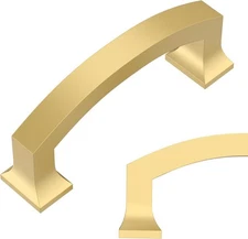 3Pk  Amerdeco  Brushed Gold 3" Hole Center Cabinet 3.5"  Drawer Handles Pulls