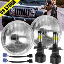 NEW 2026 For Jeep 2007-2017 Wrangler JK JKU 7" Round H4 LED Headlights Kit