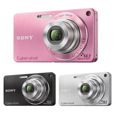 SONY Cyber-Shot DSC-W350 Digital Camera 14.1MP 4x Zoom SD Card Charger