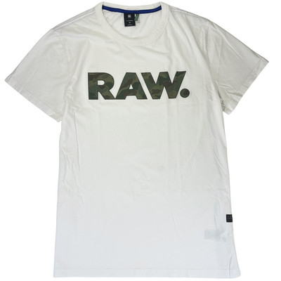 G-Star RAW Mens Graphic 53 Logo Short Sleeve Crewneck T-Shirt White M