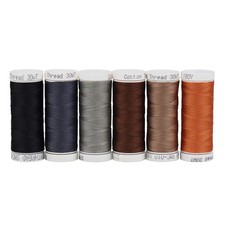 6-Dark Colors 50WT Cotton Embroidery Sewing Thread for Hand or Machine