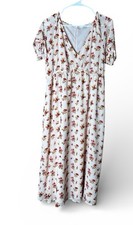 Madewell Tie-sleeve Ruffle-waist Midi Dress In Countryside Blooms Bohemian Sz10