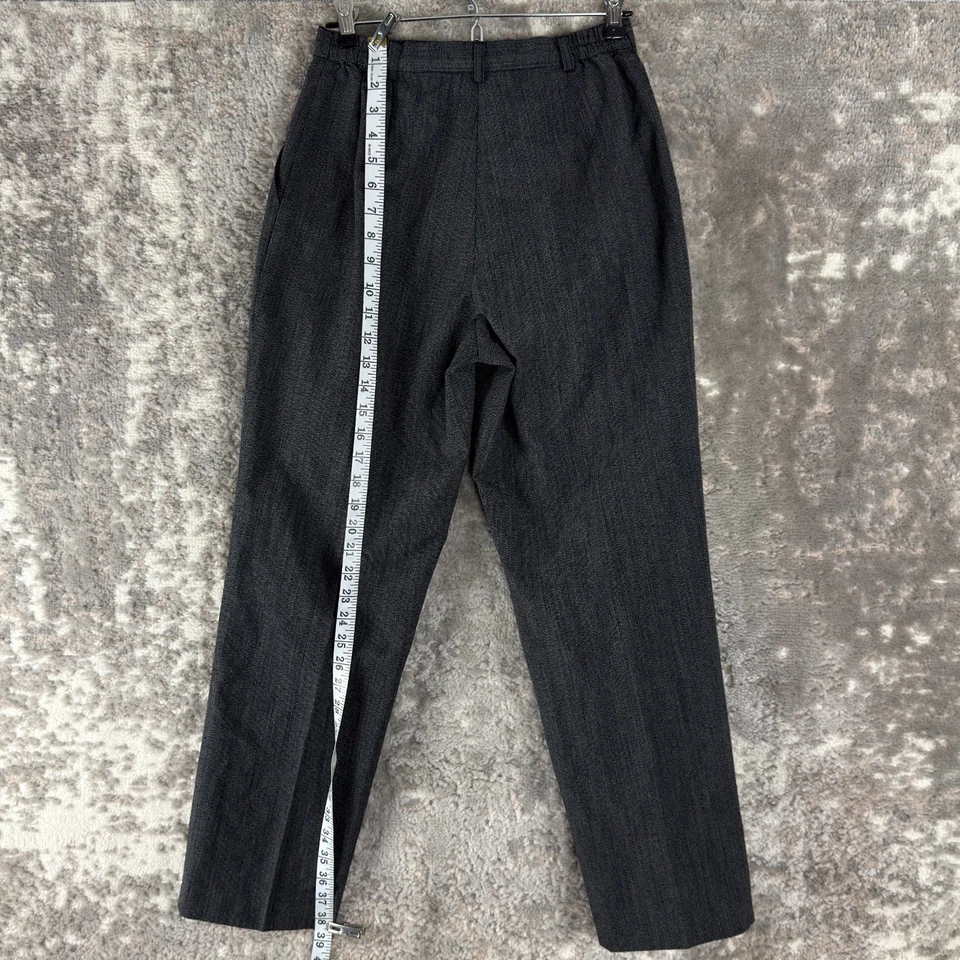 Pantalones Plisados Liz Baker Petite Talla 8P Carrera Pierna Recta Negro Botón Cremallera Foto 2 de 4