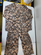 Pajama Set 2 pc size 2X BRown / Peach Patterned Joyspun