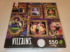 Ceaco Disney Villains Framed Paintings 550 Piece Jigsaw Puzzle, 24"x18" W/Poster