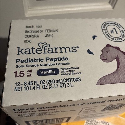 KATE FARMS Organic Pediatric Peptide 1.5 Formula, Vanilla (12 pack) (Dec 2026)