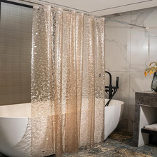 Shower Curtain Liner, Waterproof EVA 3D Shower Curtains with Duty Heavy Bottom M