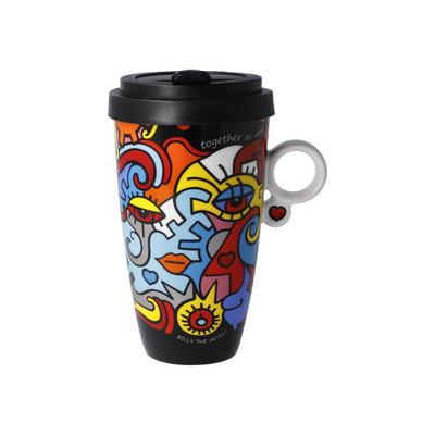 Kaffee to go, TOGETHER by Billy the Artist 500ml mehrfarbig Goebel Porzellan WA