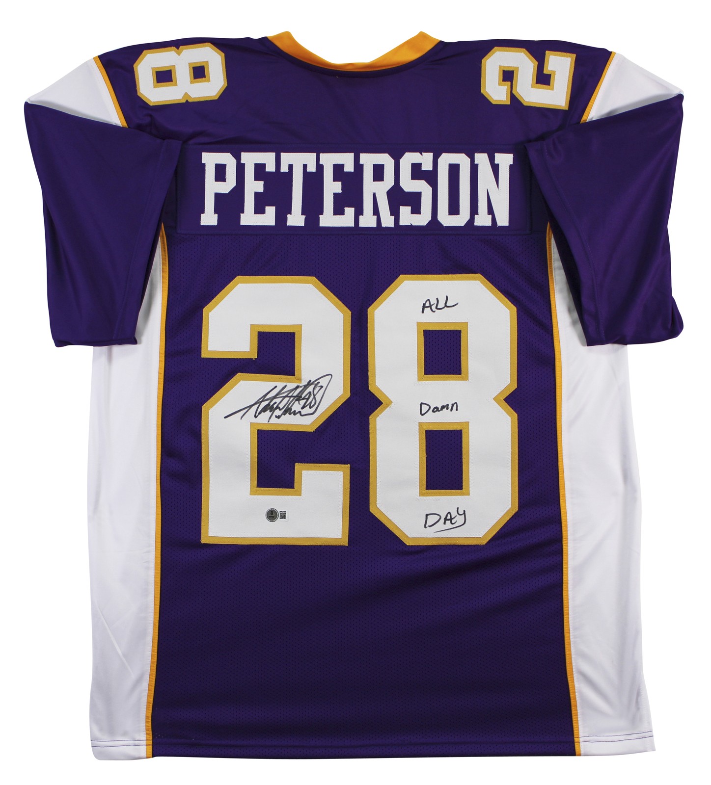 Adrian Peterson Autographed Signed Minnesota Vikings "All Damn Day" Purple Pro Style Jersey BAS Witnessed 