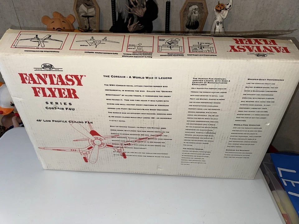 VTG Corsair F4U Series 48" Ceiling Fan Hunter Fantasy Flyer WW2 Fighter RARE NEW - Image 2 of 4