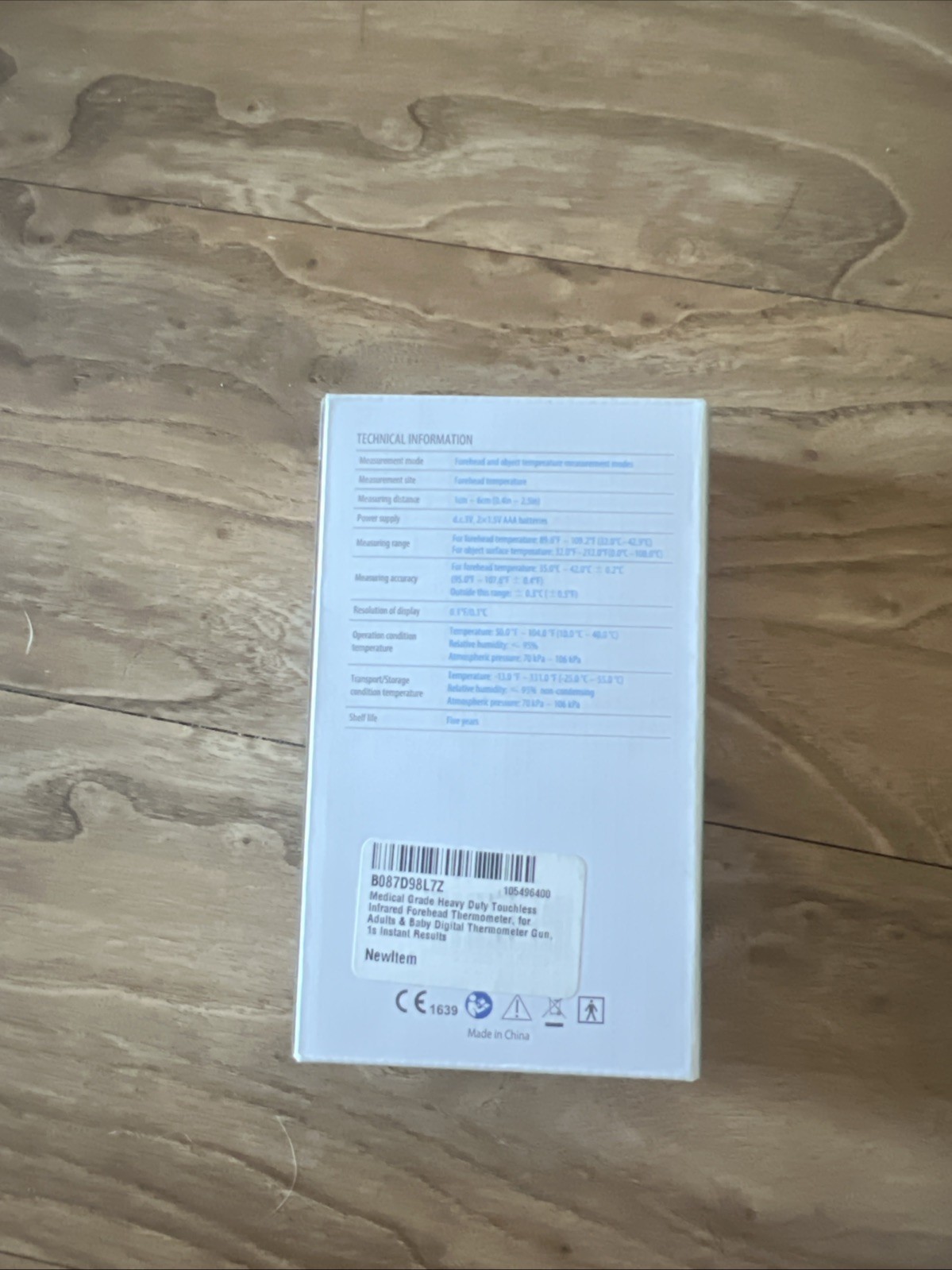 One Second Medical Grade Touchless Infrared Forehead Thermometer for Adults Baby