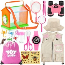 Kids Explorer Kit with Bug Catcher for Kids, Bug Catching Kit with 18 Pcs-pink
