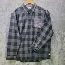 Branded Bills Men's Flannel Shirt, Gray Plaid, Pre-Owned in Excellent Condition