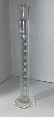 RARE 3012 Corning Pyrex Glass 100ml ''To Contain'' Graduated Single Scale Cylinder