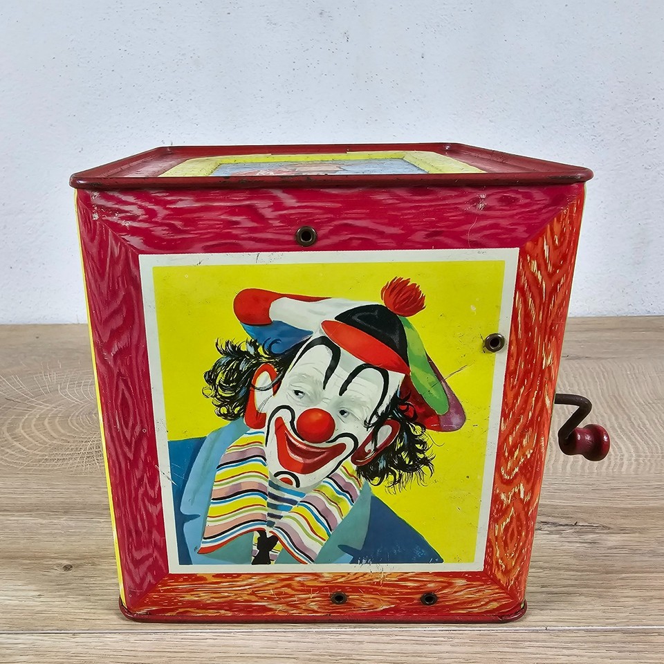 Mattel Jack In The Box Metal Tin Litho Toy Clown 1961 *Not Working ...