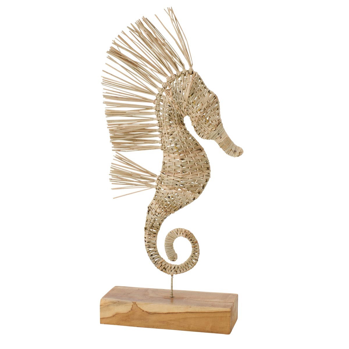 Statue hippocampe Herbe Nut 80cm pour rehausser un meuble ou habiller un angle vide