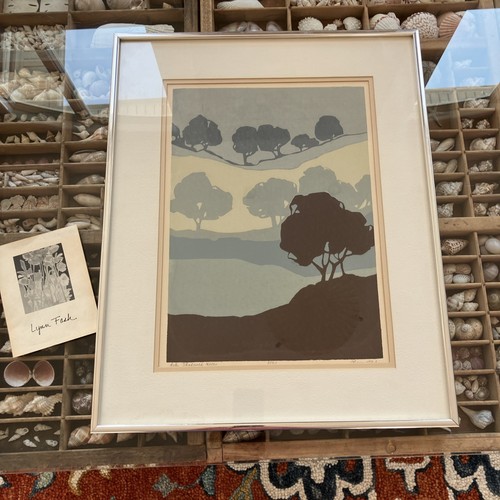 Vintage Druck signiert von Lynn Fash Oak Shadowed Hills selten Nachlass