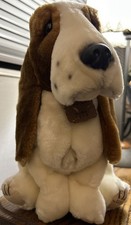 VTG Hush Puppies Brown  White Basset Hound 11  Stuffed Animal Plush Dog