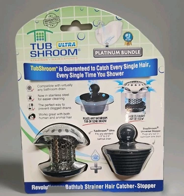 TUB SHROOM ULTRA PLATINUM BUNDLE HAIR CATCHER STAINLESS STEEL - Image 1 of 2