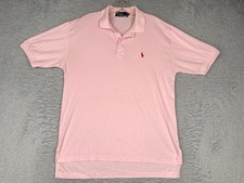 VINTAGE Polo Ralph Lauren Shirt Men Large Pink 100 Cotton Short Sleeve READ