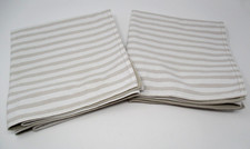 Nautica Tan Ivory Stripe King Size Pillow Shams Set of Two NEW