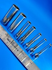 Snap-on Deep Socket Set 1/4” Drive 5/32” to 9/16 6 Point 12 Point 7 Piece T-9-13