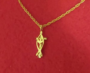 Authentic 14KT GOLD PLATED CROSS WITH DOVE CHARM PENDANT WITH 16-30" ROPE CHAIN - 2645