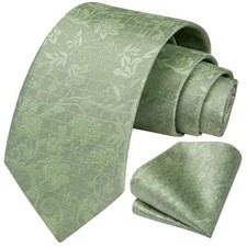 Extra Long Ties for Men Classic Floral Tie XL,63 inches length E7-green Floral